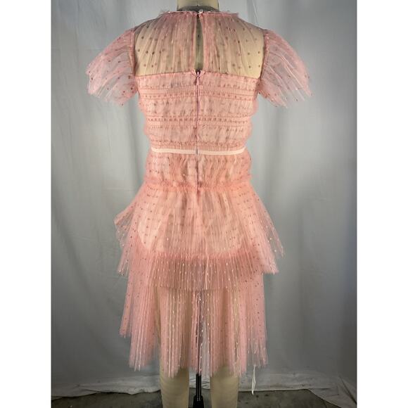 Self-Portrait Kids Point D'Esprit Pink Polyester Tulle Dress Size 8 - NWT - Picture 3 of 6